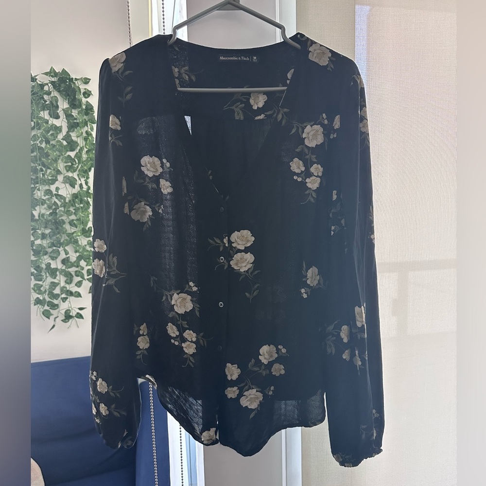 abercrombie floral button up top